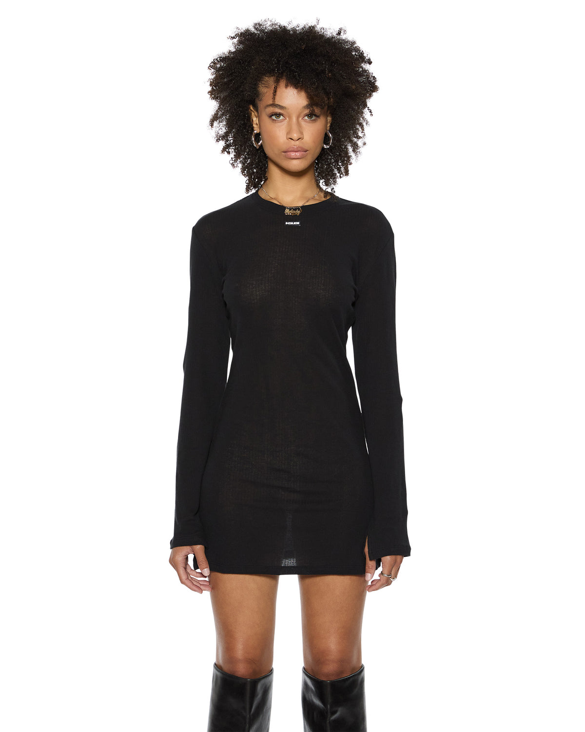 CRAWFORD LS MINI DRESS BLACK